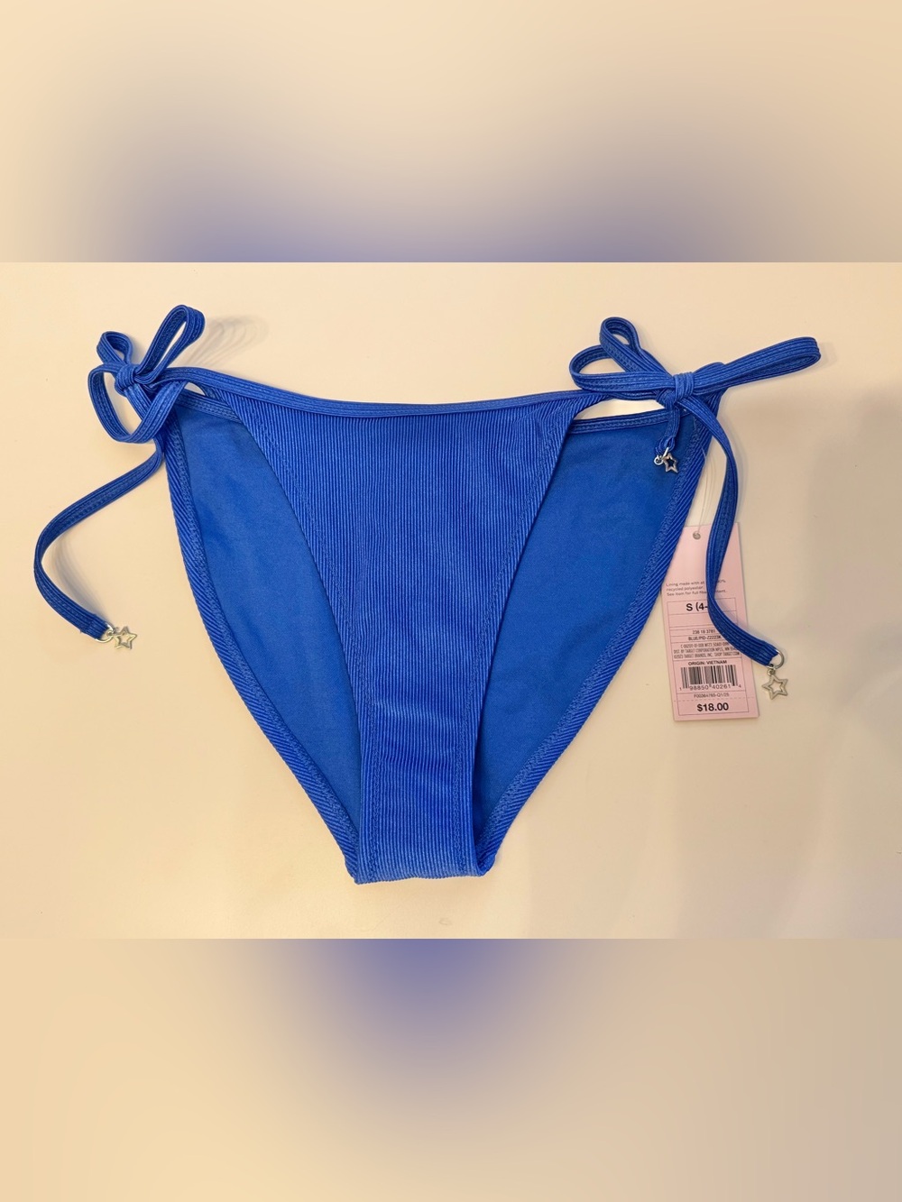 wild fable Royal Blue Ribbed Tie-Side Bikini Bottom